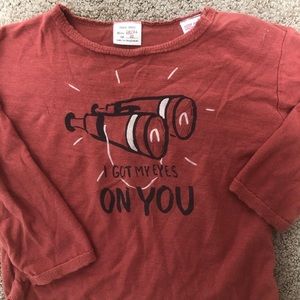 Zara Baby red long sleeve graphic tee